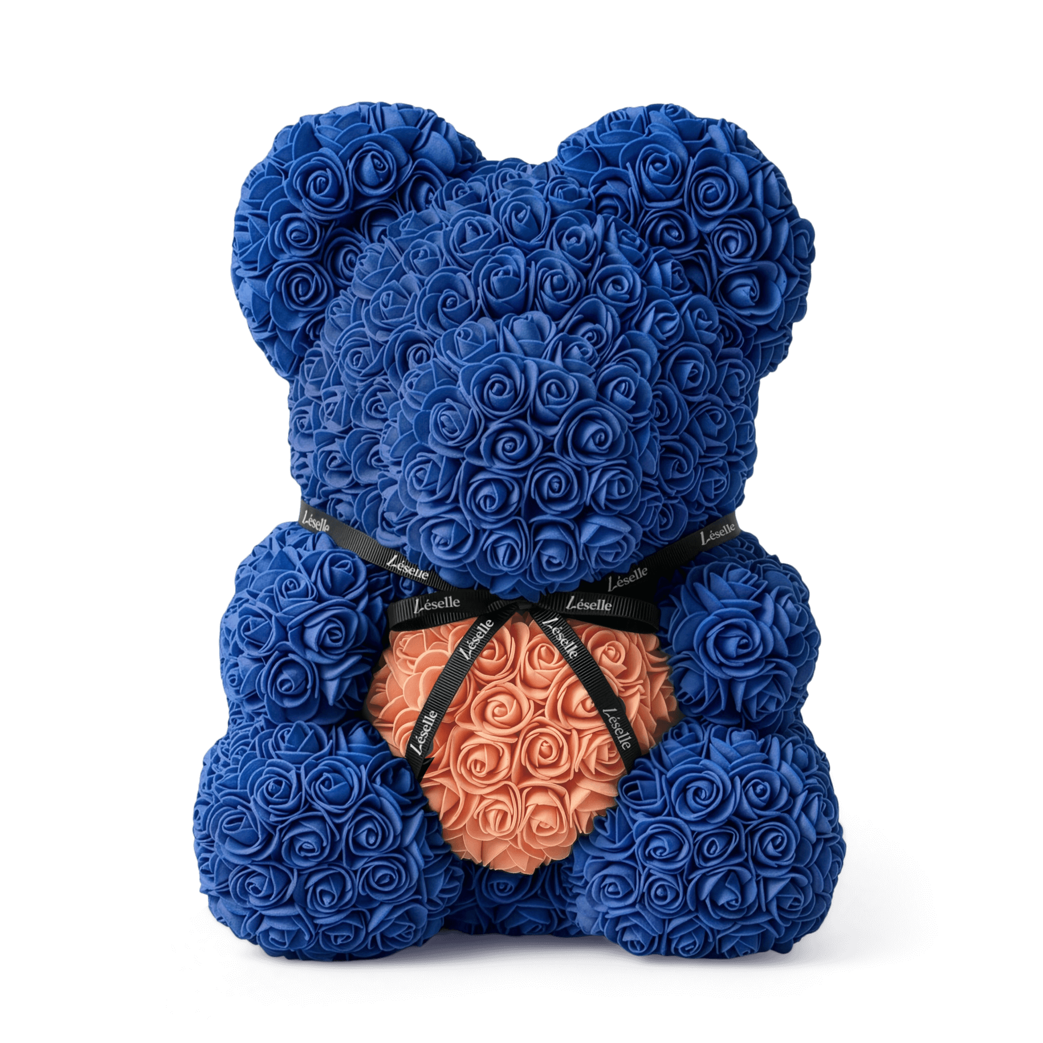 Handmade Rose Bear - Royal Blue