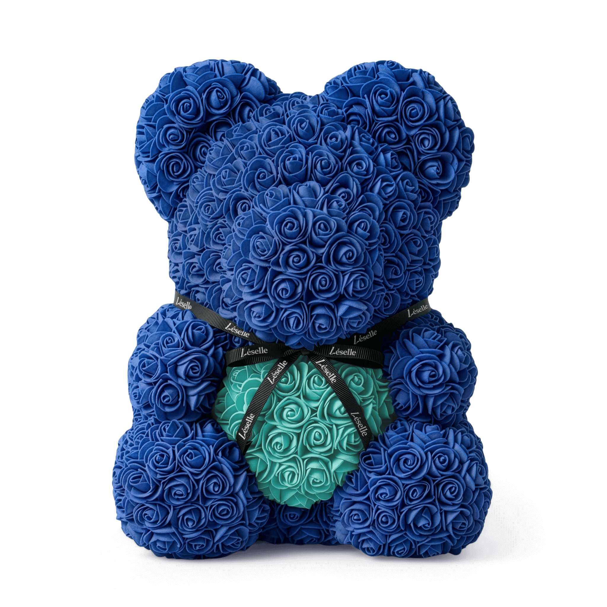 Handmade Rose Bear - Royal Blue