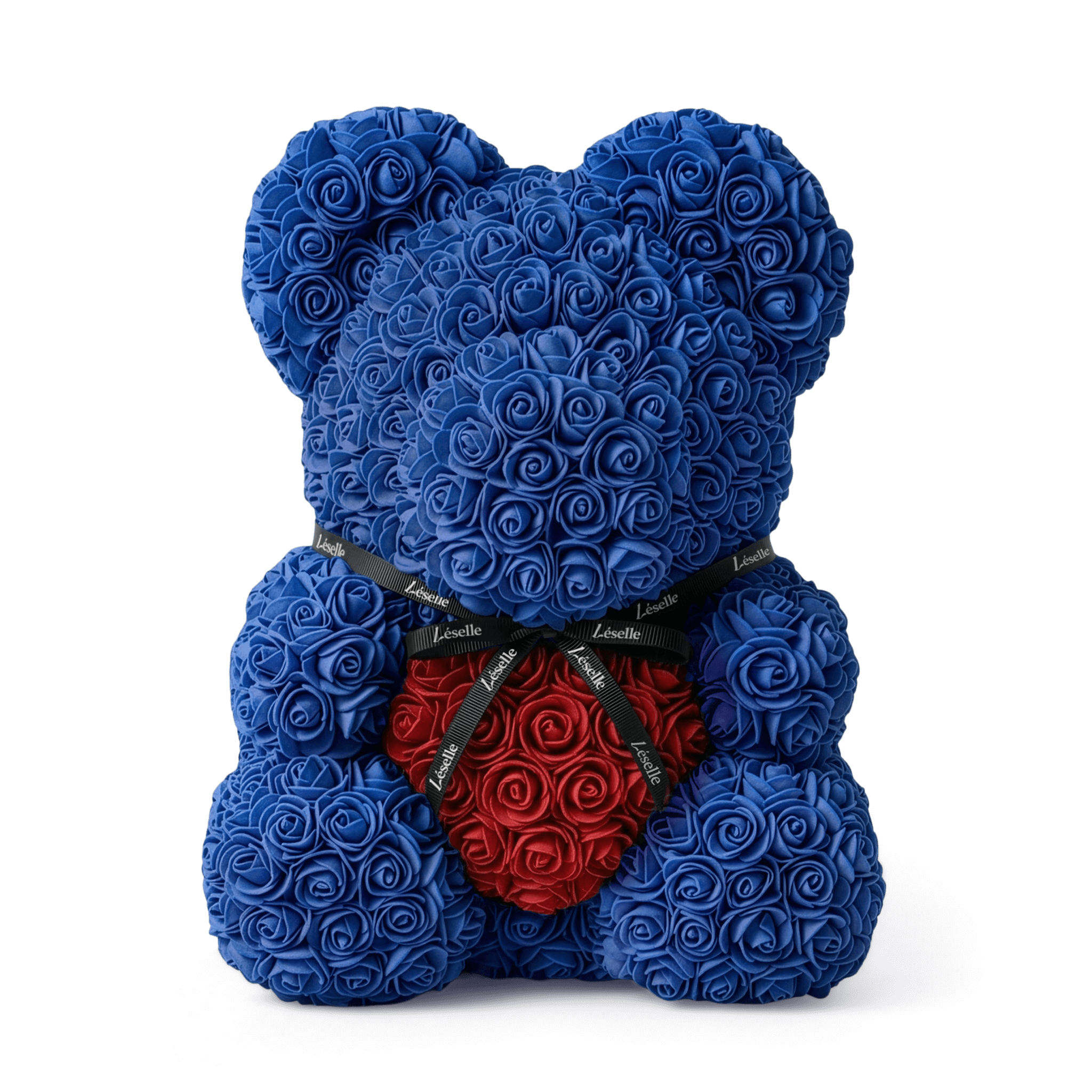 Handmade Rose Bear - Royal Blue