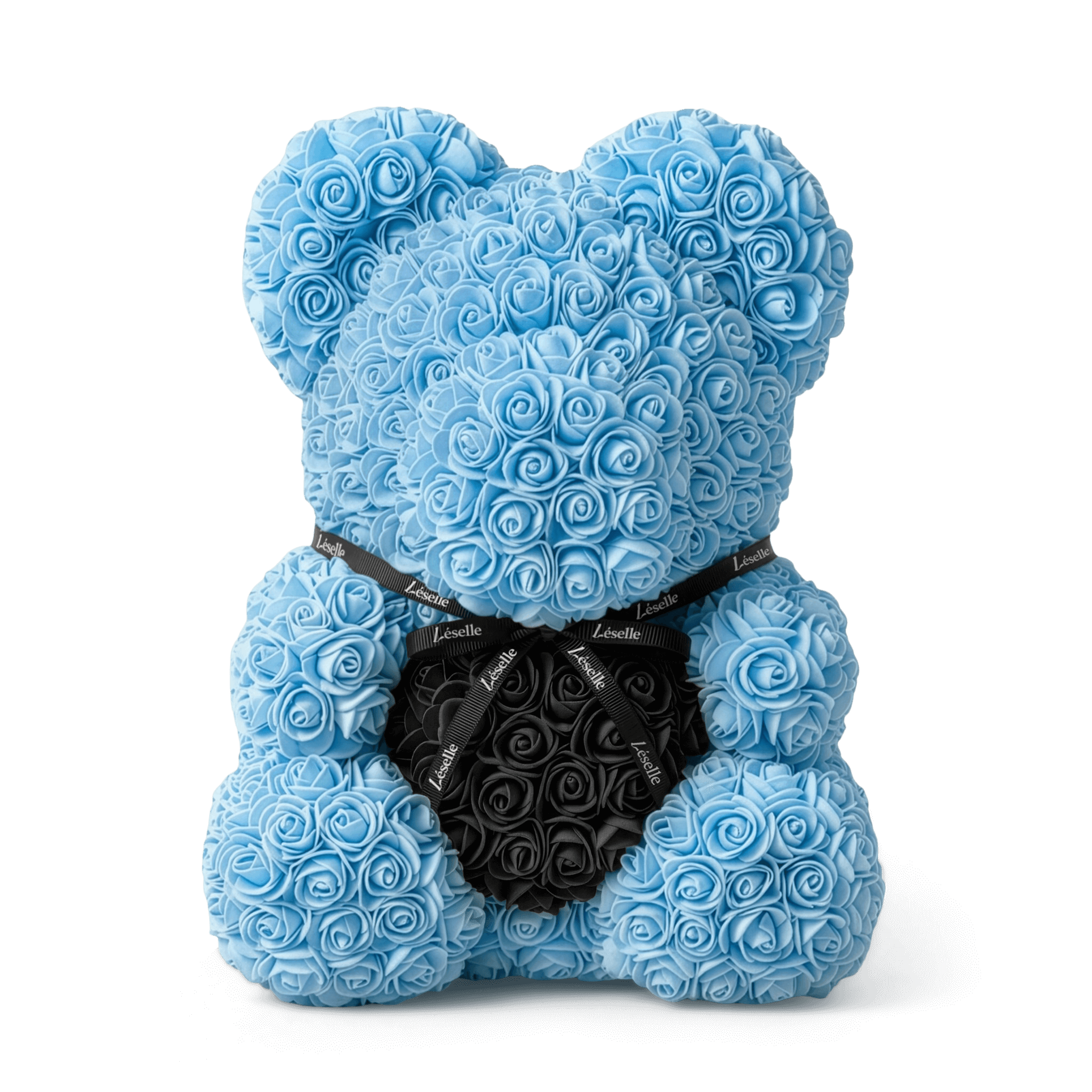 Handmade Rose Bear - Sky Blue