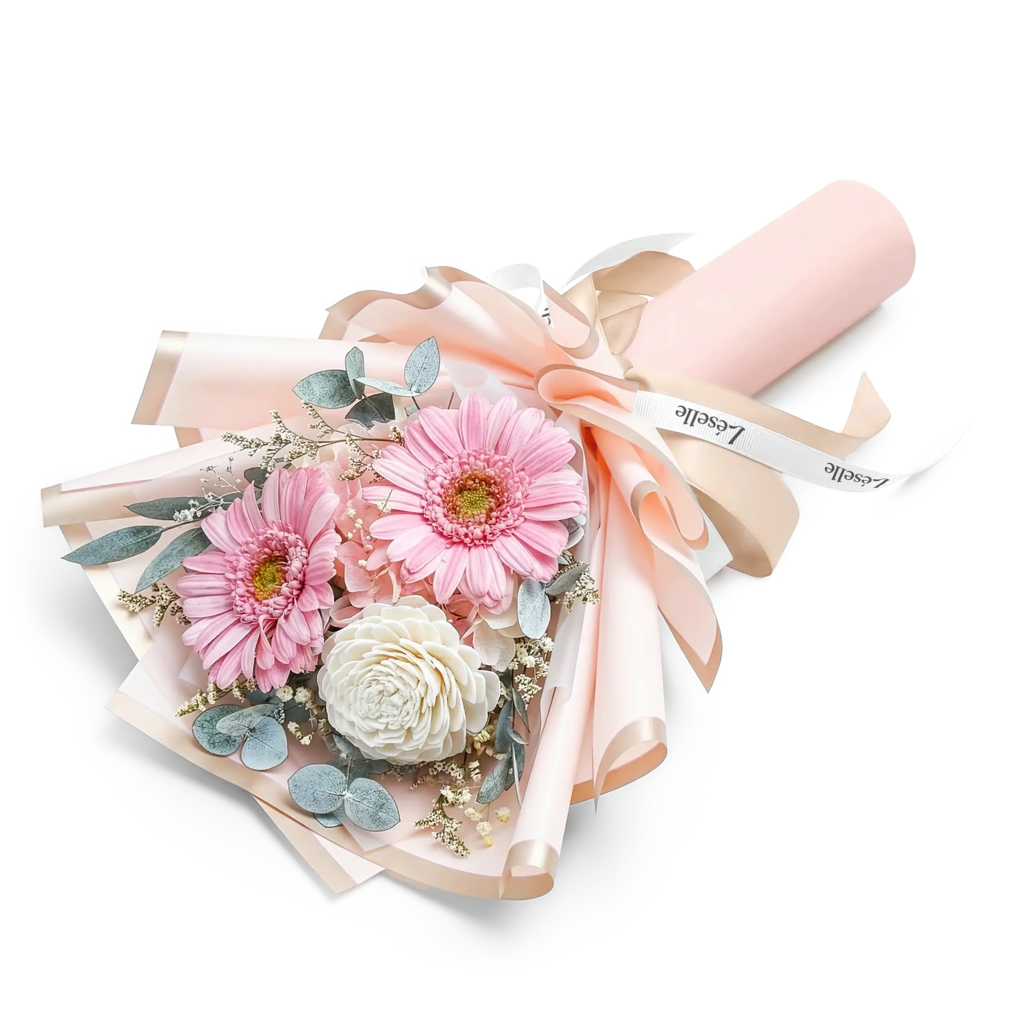 Blush Pink Duo Preserved Gerbera Bouquet
