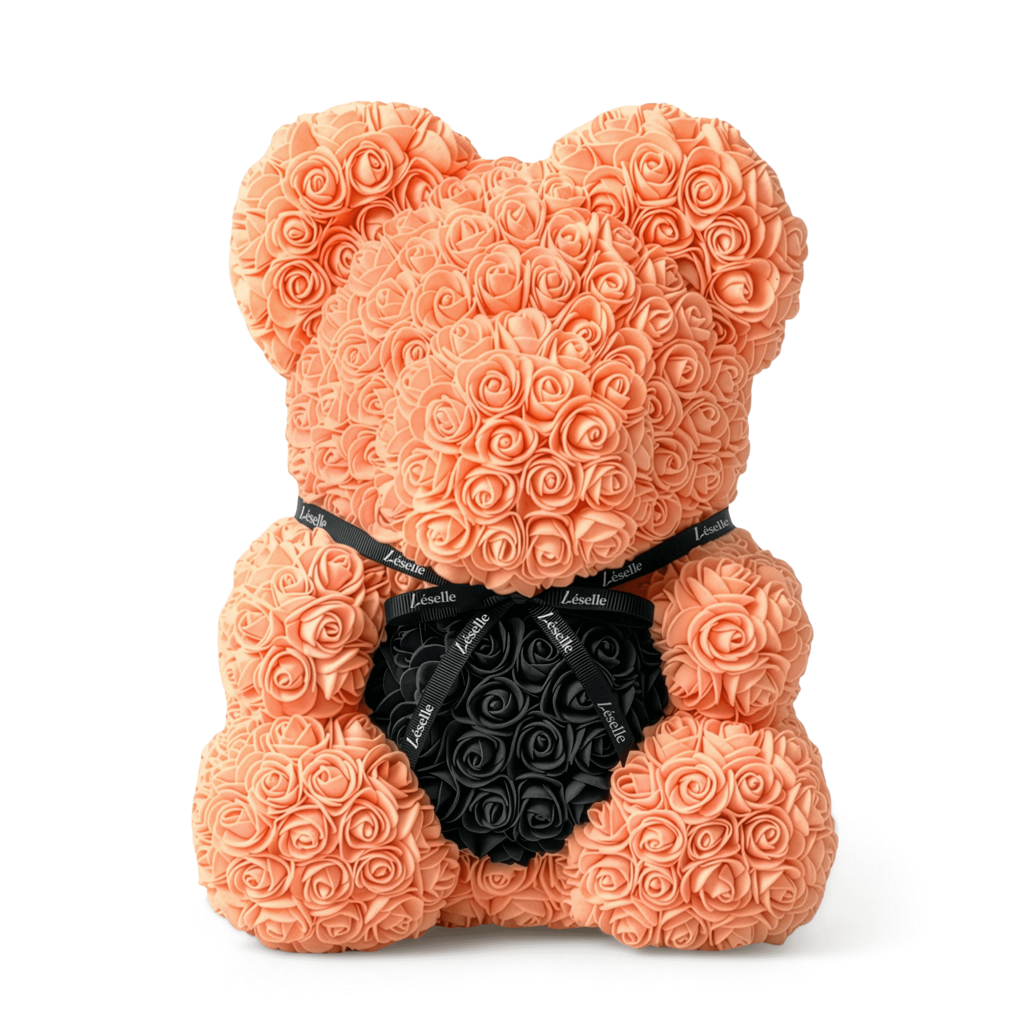 Handmade Rose Bear - Tangerine Orange