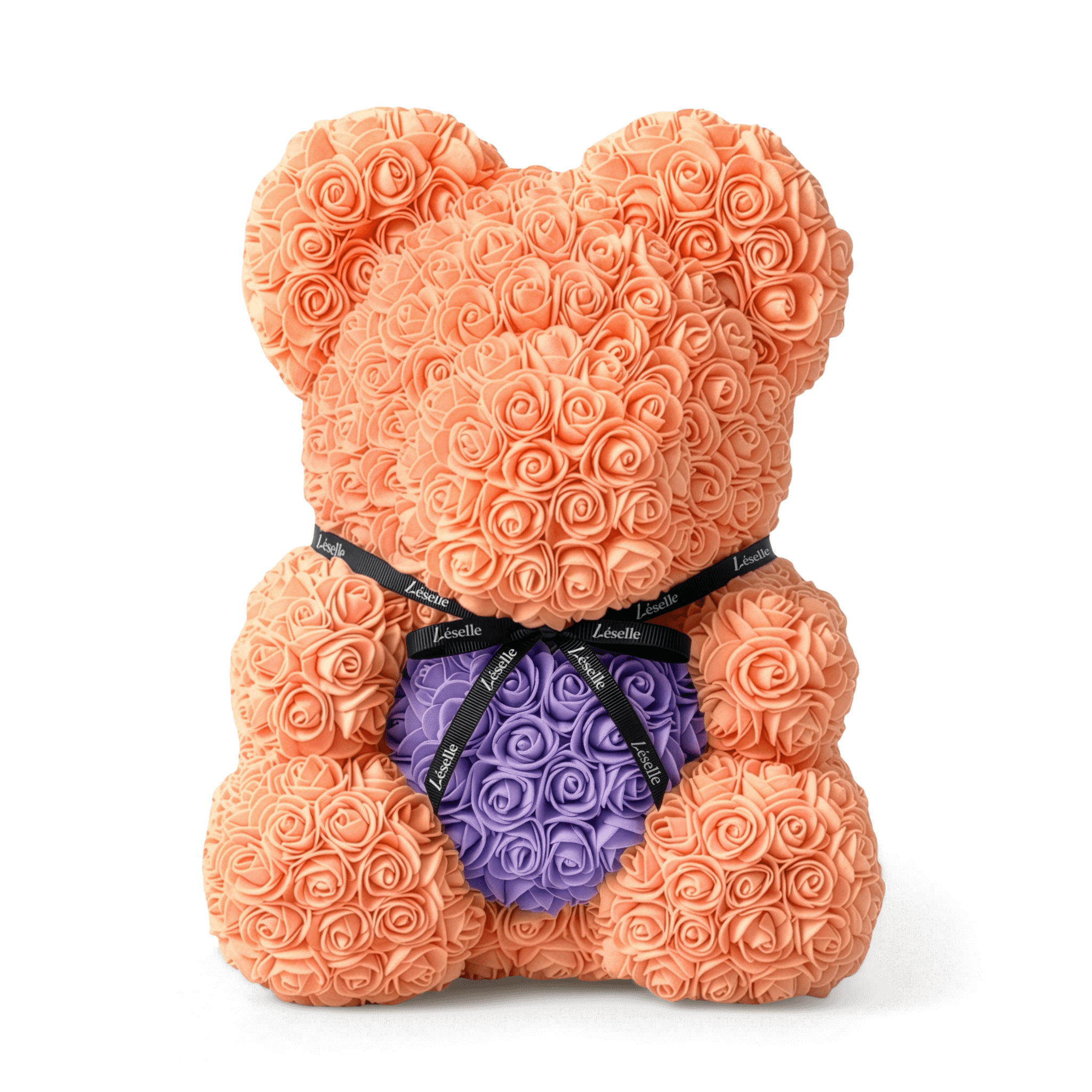 Handmade Rose Bear - Tangerine Orange