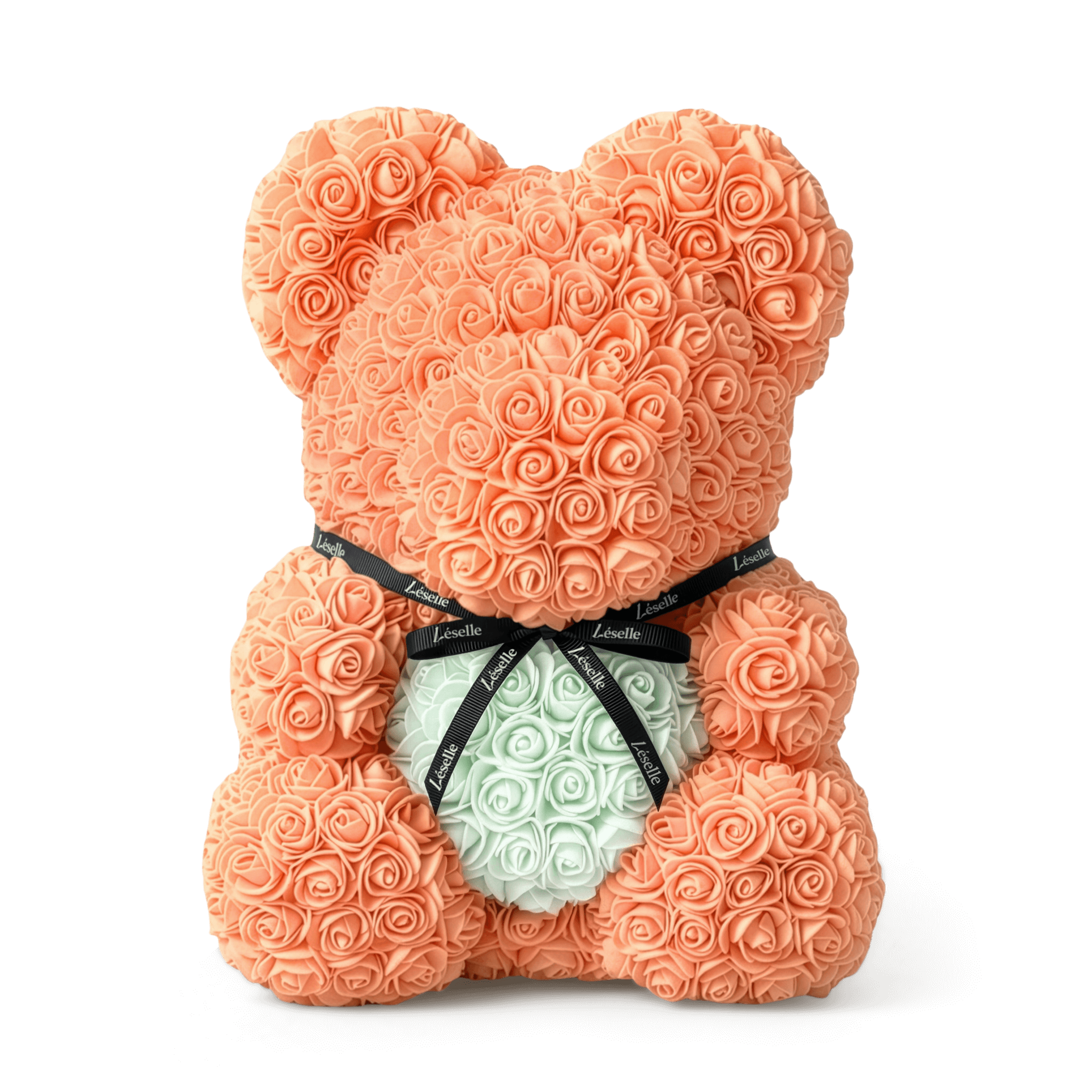 Handmade Rose Bear - Tangerine Orange
