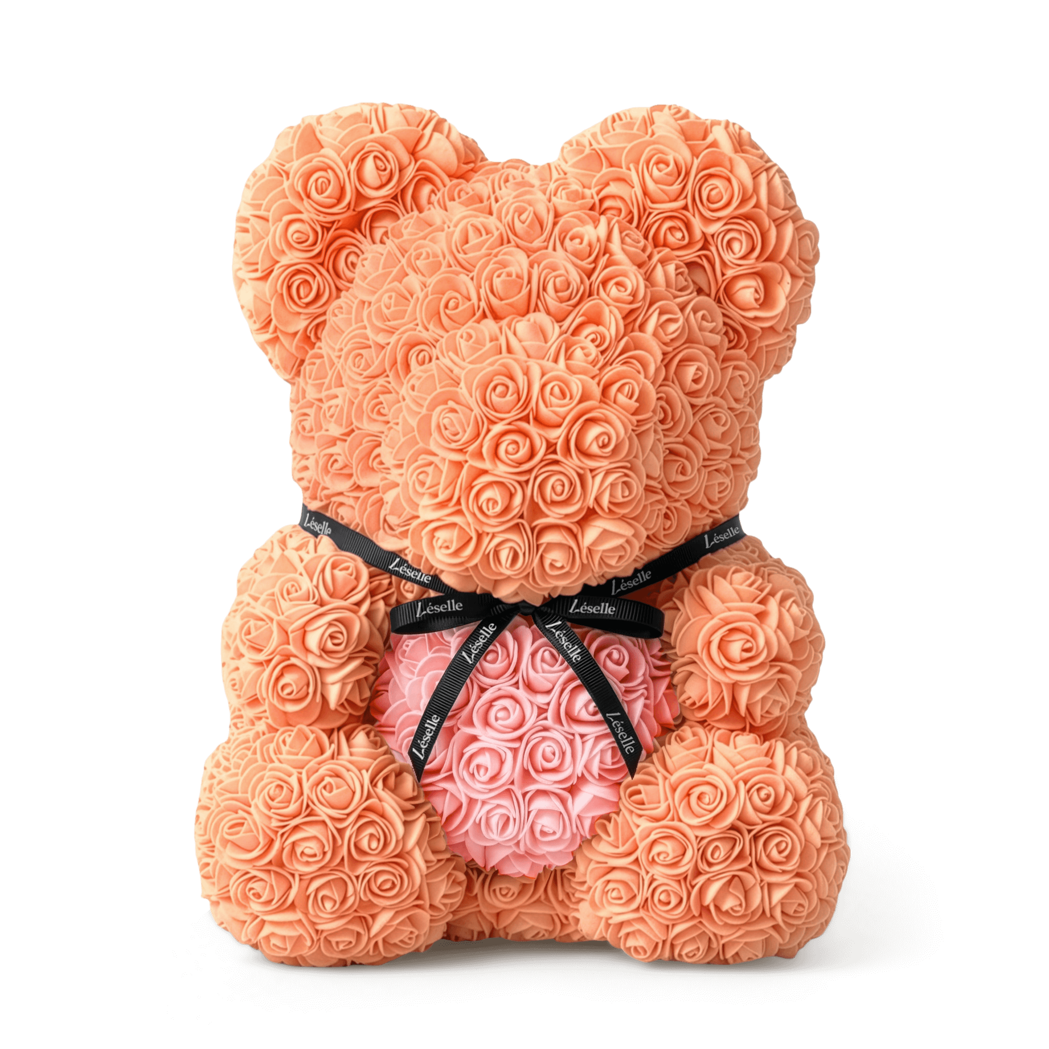 Handmade Rose Bear - Tangerine Orange