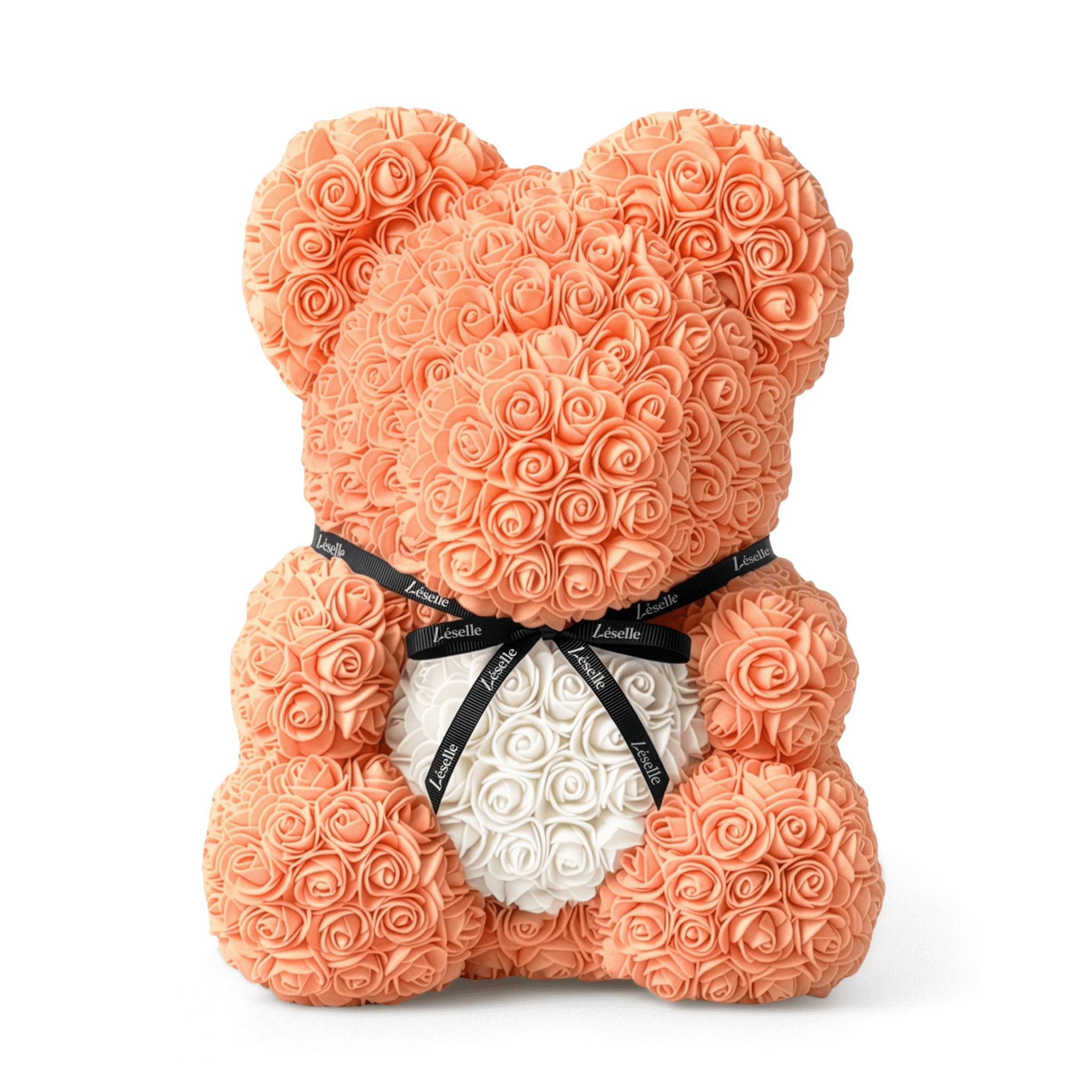 Handmade Rose Bear - Tangerine Orange