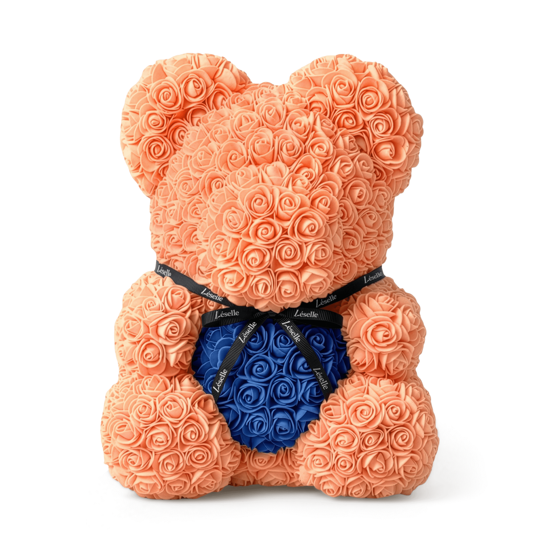 Handmade Rose Bear - Tangerine Orange