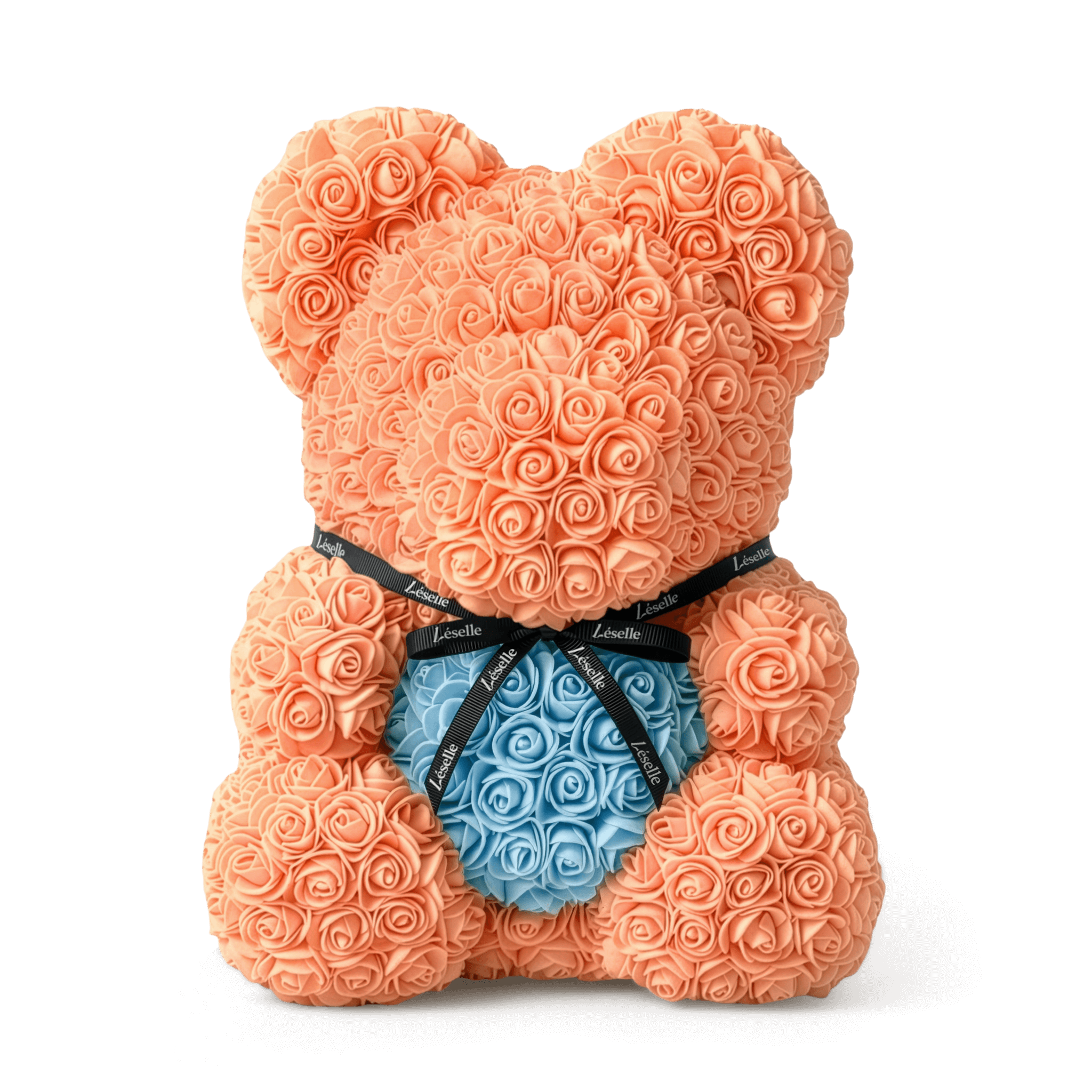 Handmade Rose Bear - Tangerine Orange