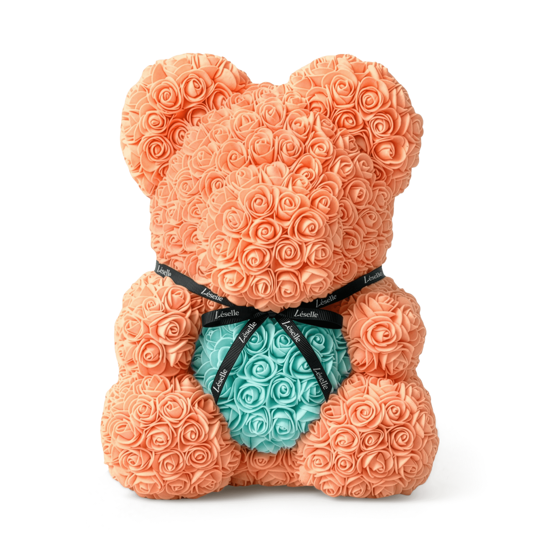 Handmade Rose Bear - Tangerine Orange