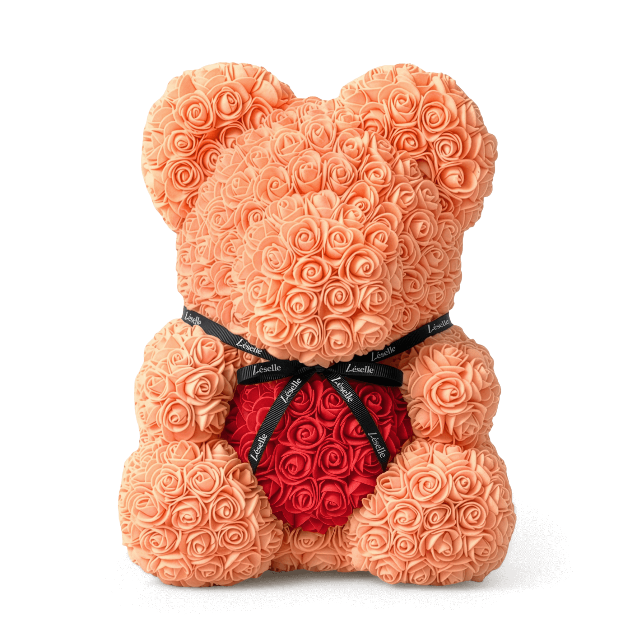 Handmade Rose Bear - Tangerine Orange
