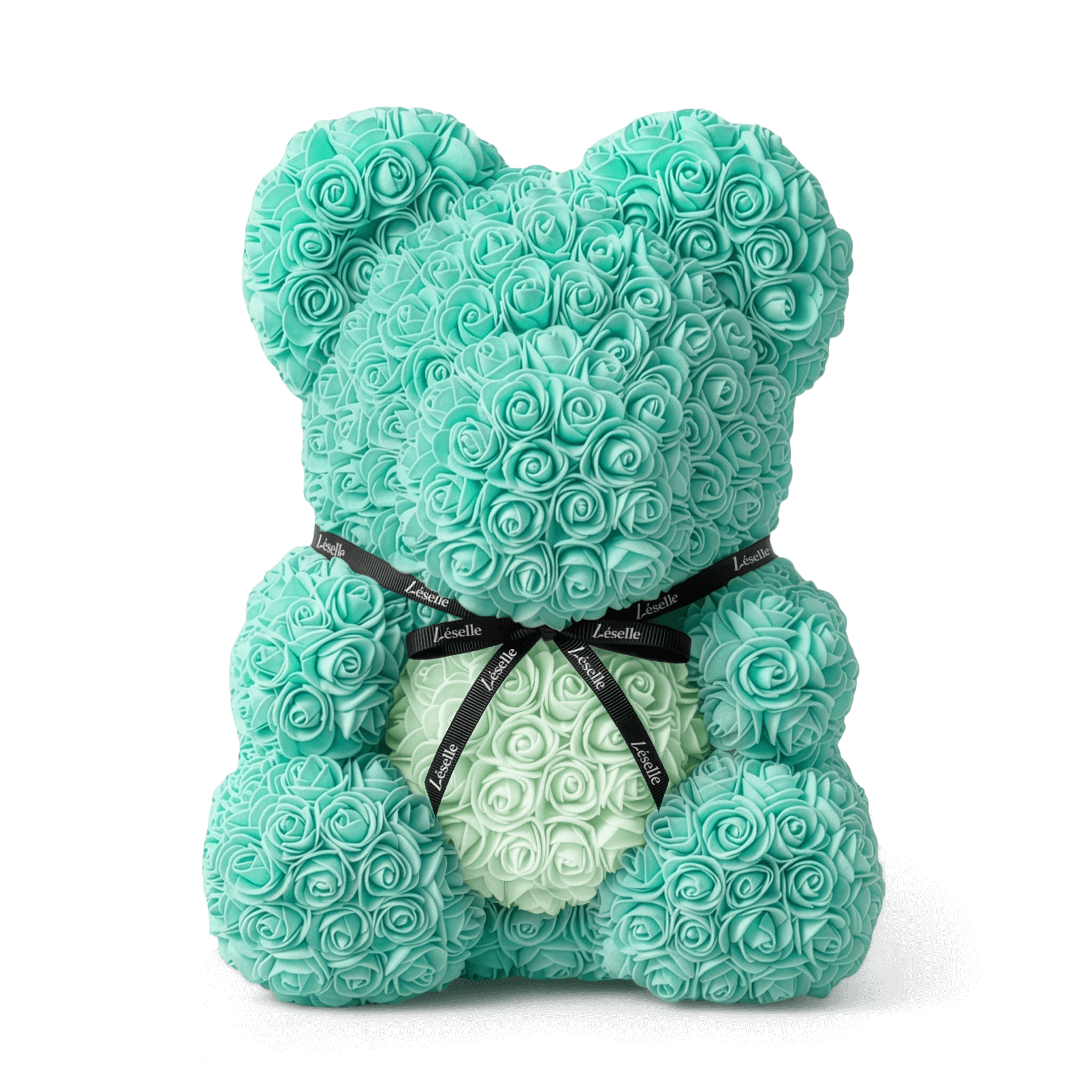 Handmade Rose Bear - Tiffany Blue
