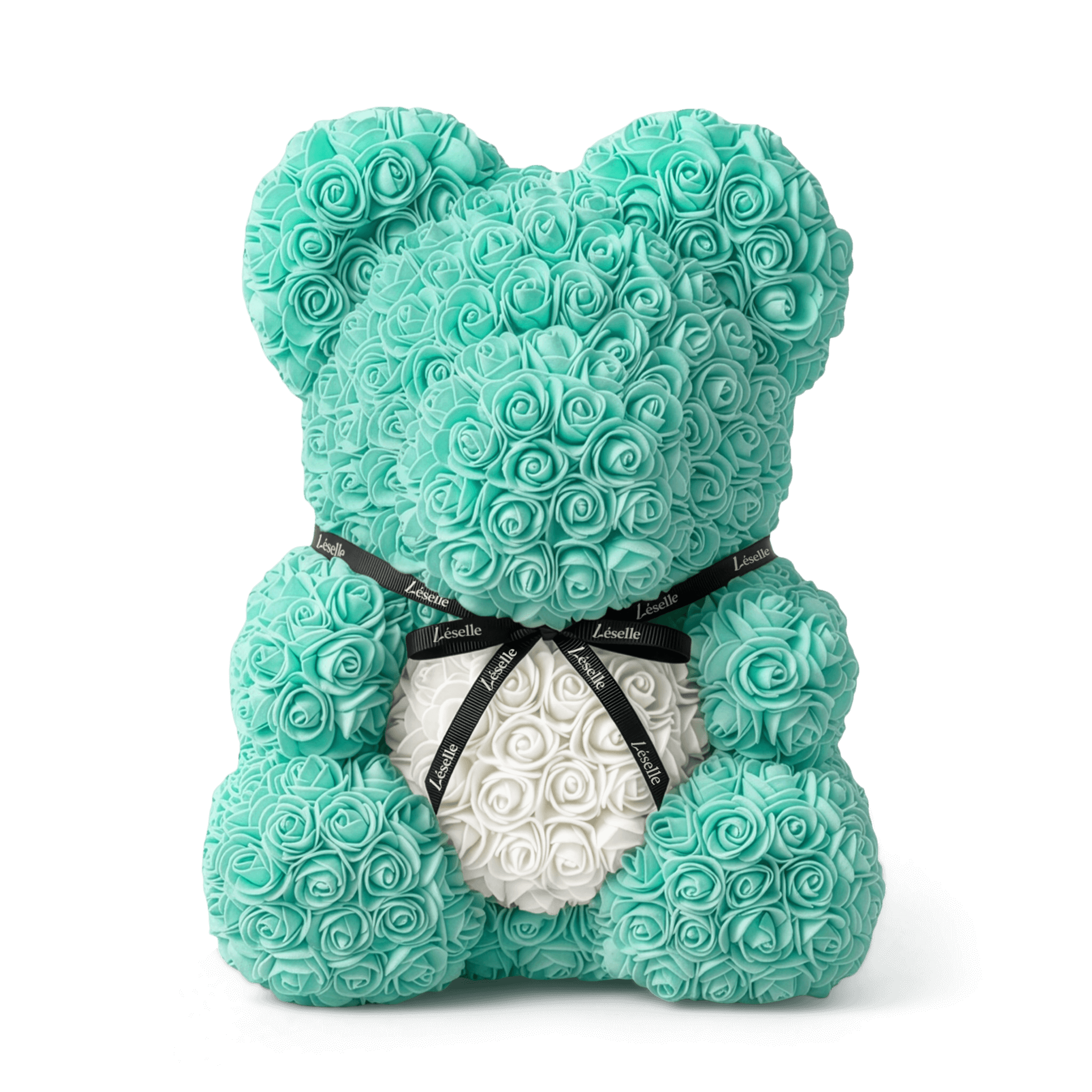 Handmade Rose Bear - Tiffany Blue