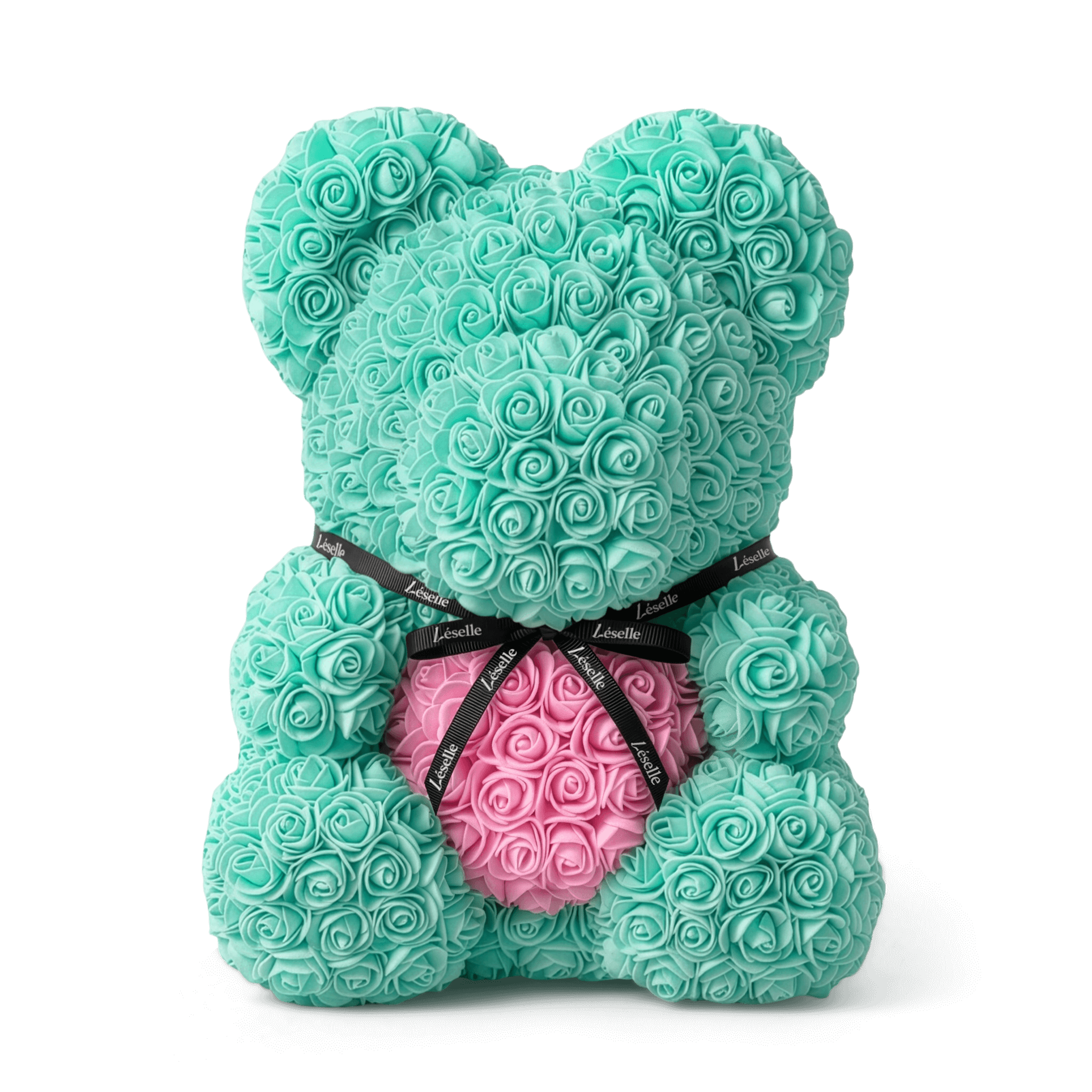 Handmade Rose Bear - Tiffany Blue