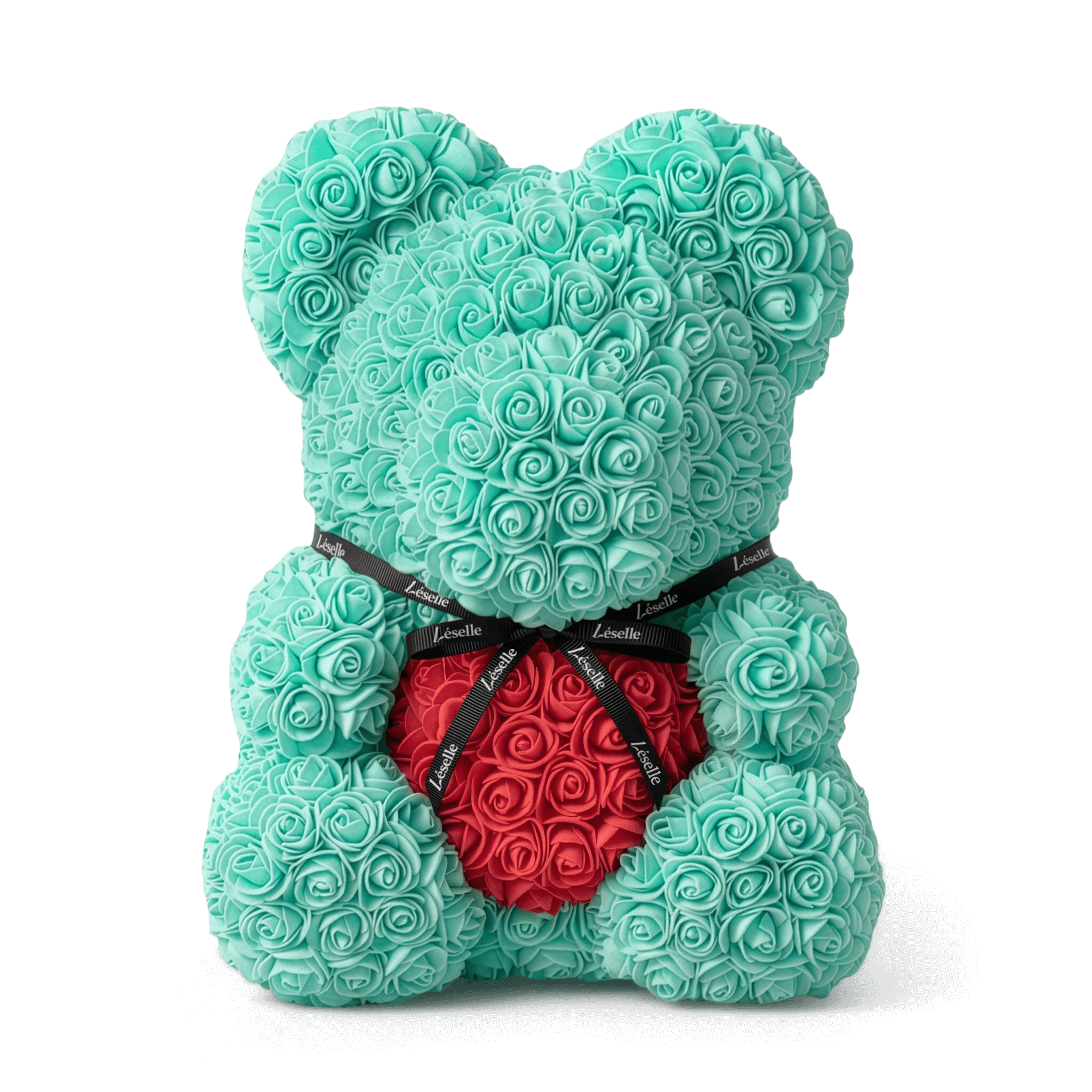Handmade Rose Bear - Tiffany Blue