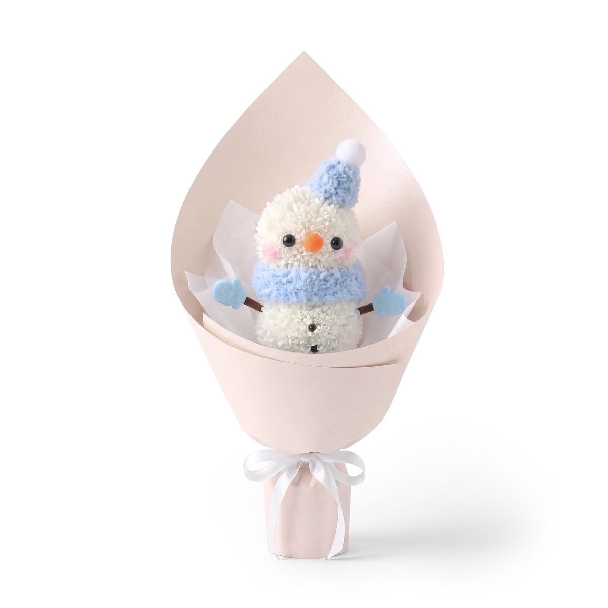 Baby Blue Winter Snowman Pompon Bouquet