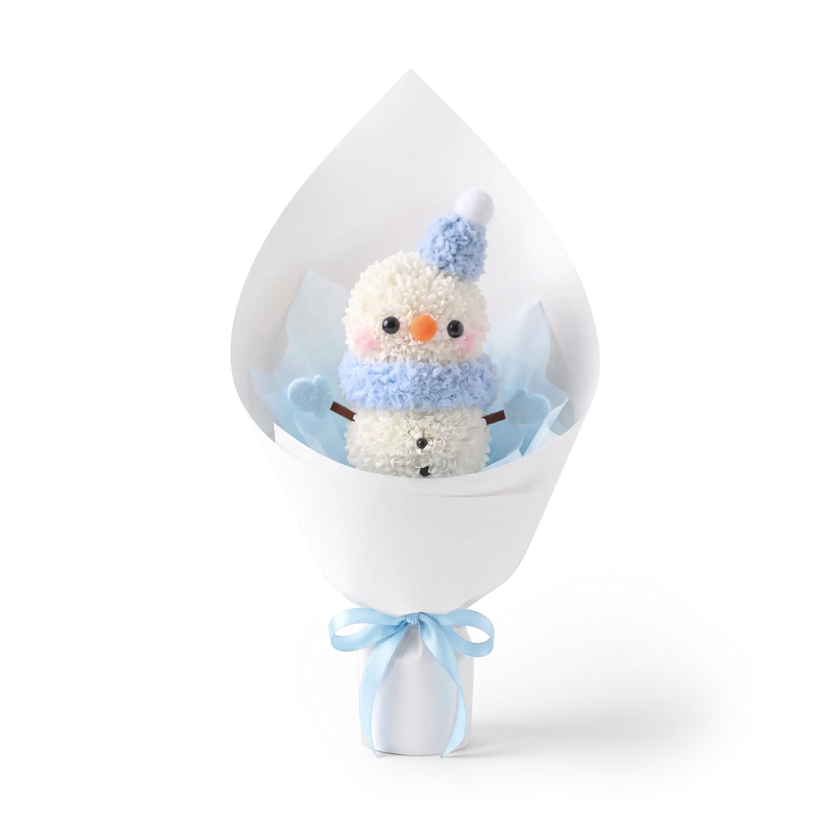 Baby Blue Winter Snowman Pompon Bouquet