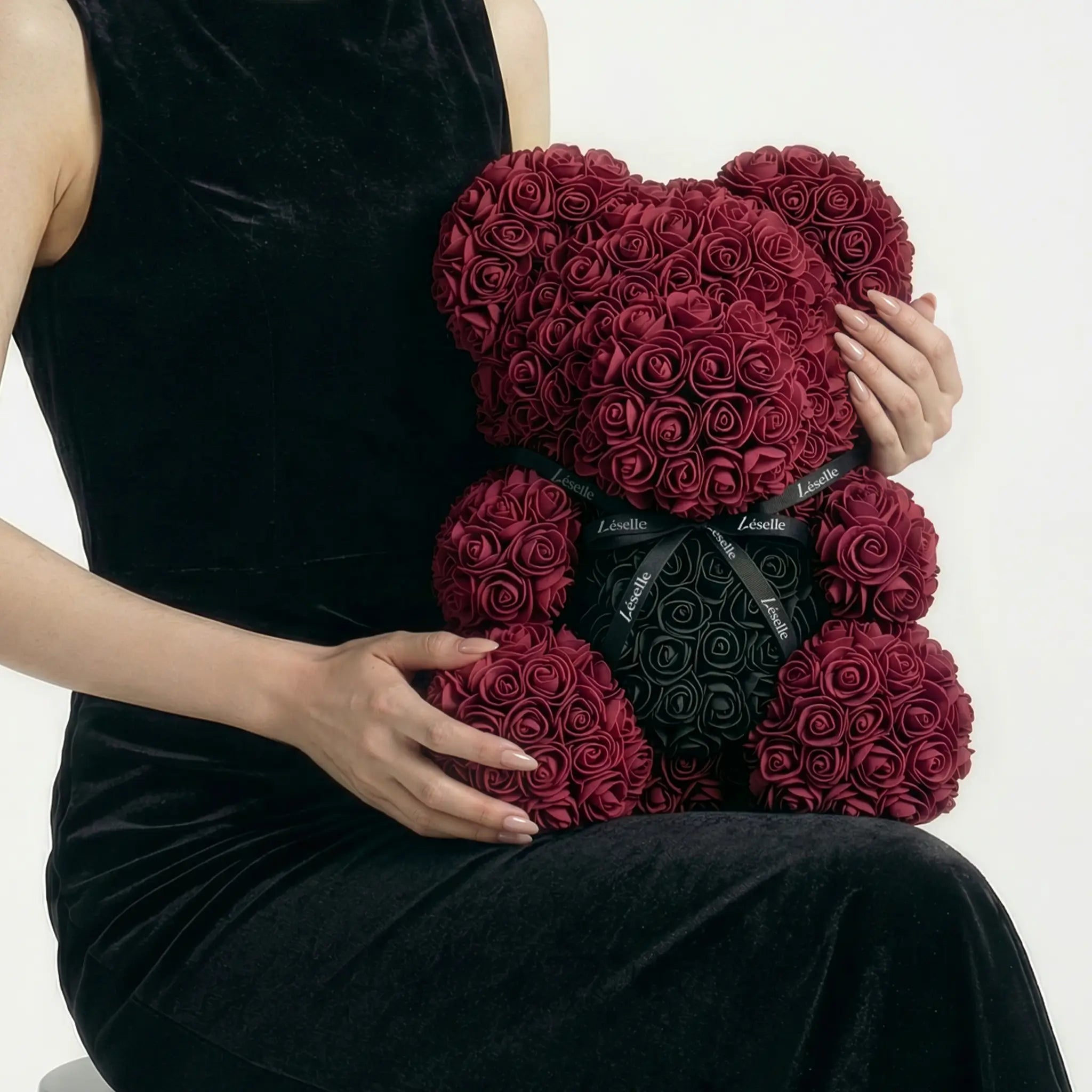 Eternal Rose Bear - Burgundy Edition