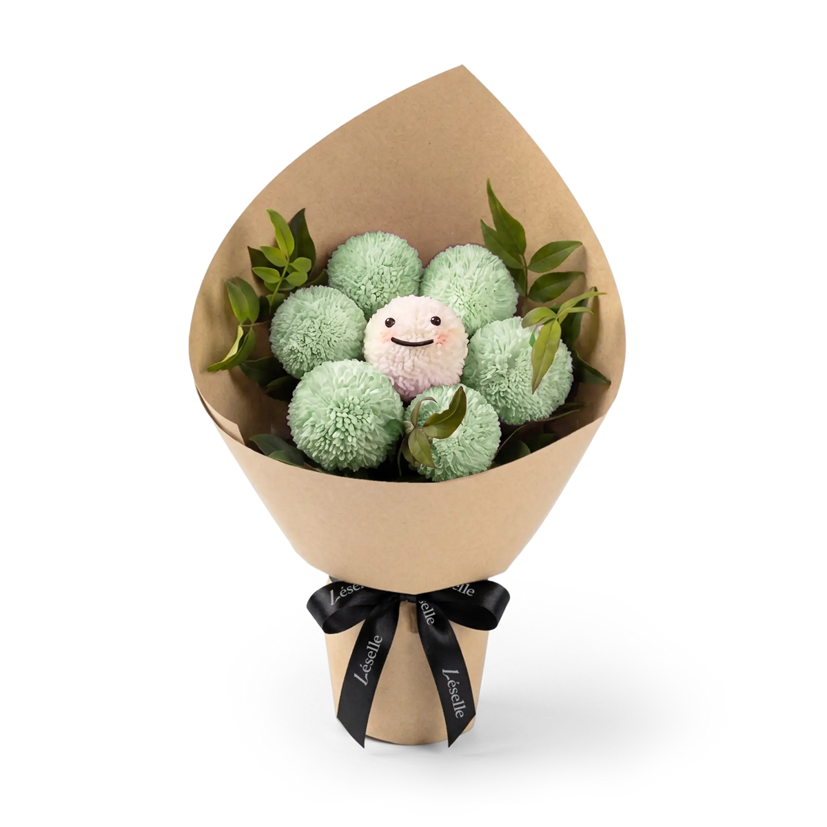 Refreshing Green Smile Pom Pom Bouquet