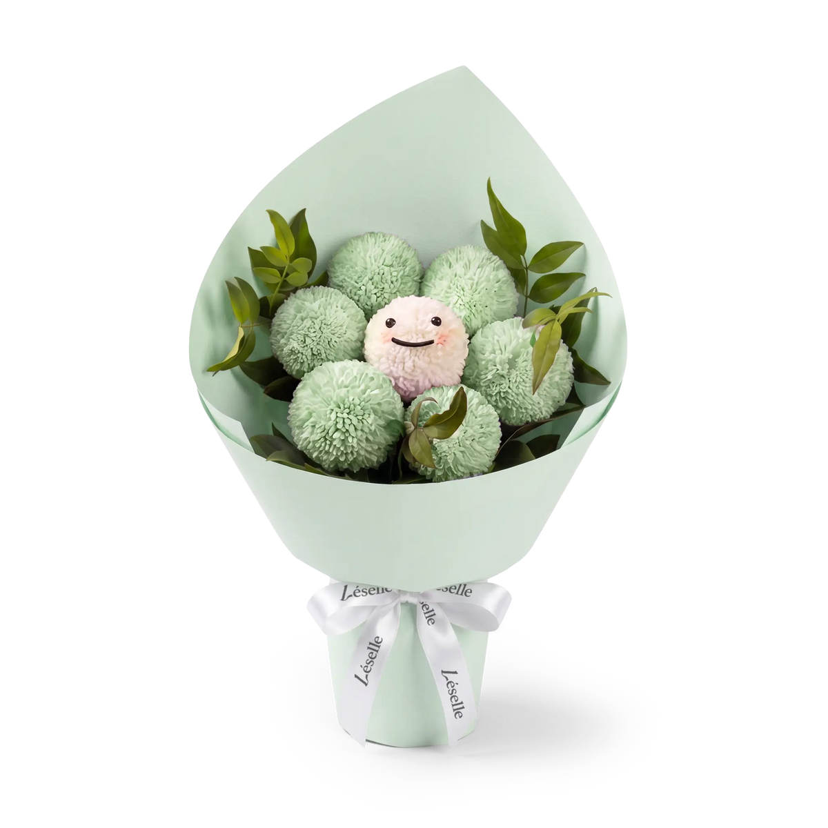 Refreshing Green Smile Pom Pom Bouquet