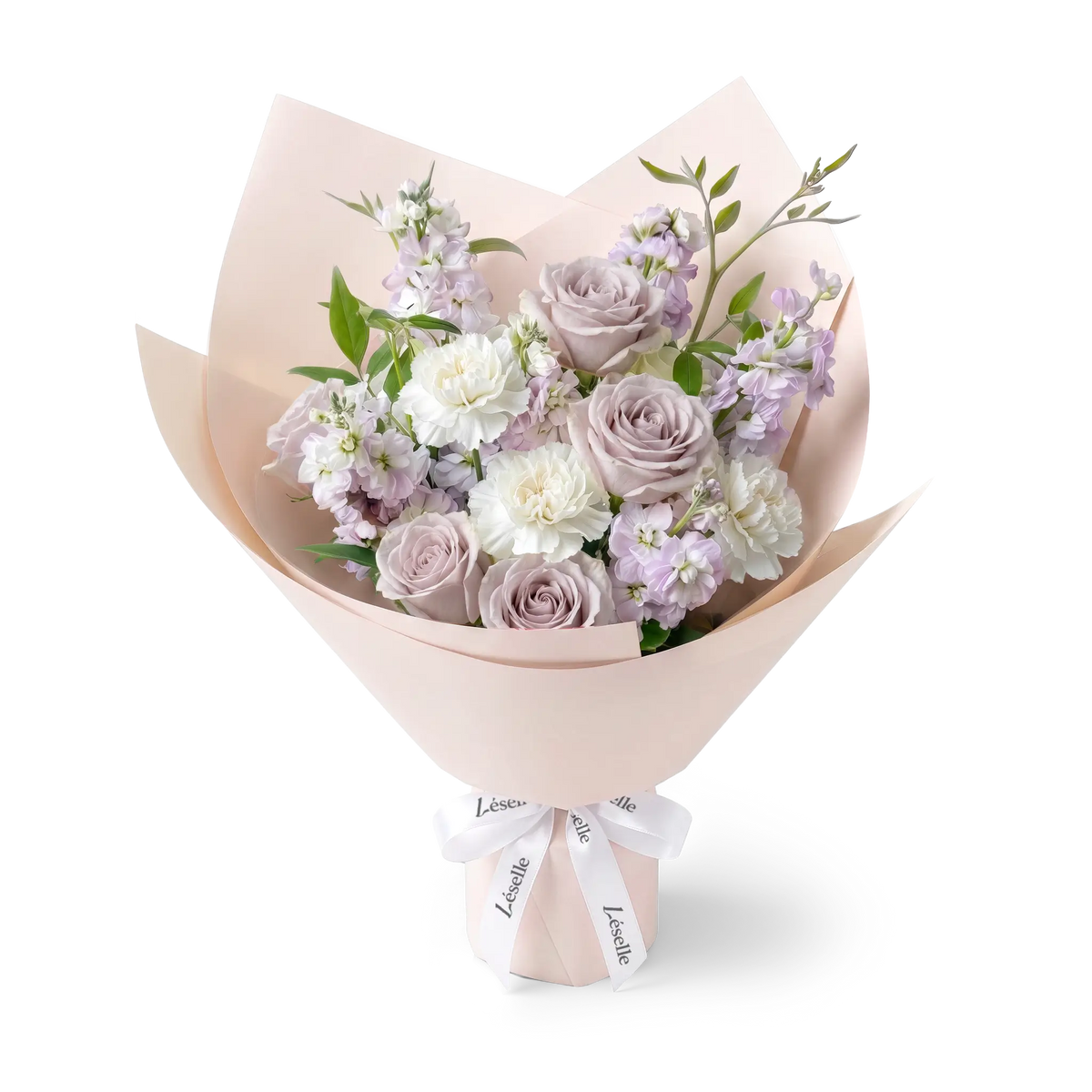 Graceful Menta Rose & White Carnation Bouquet