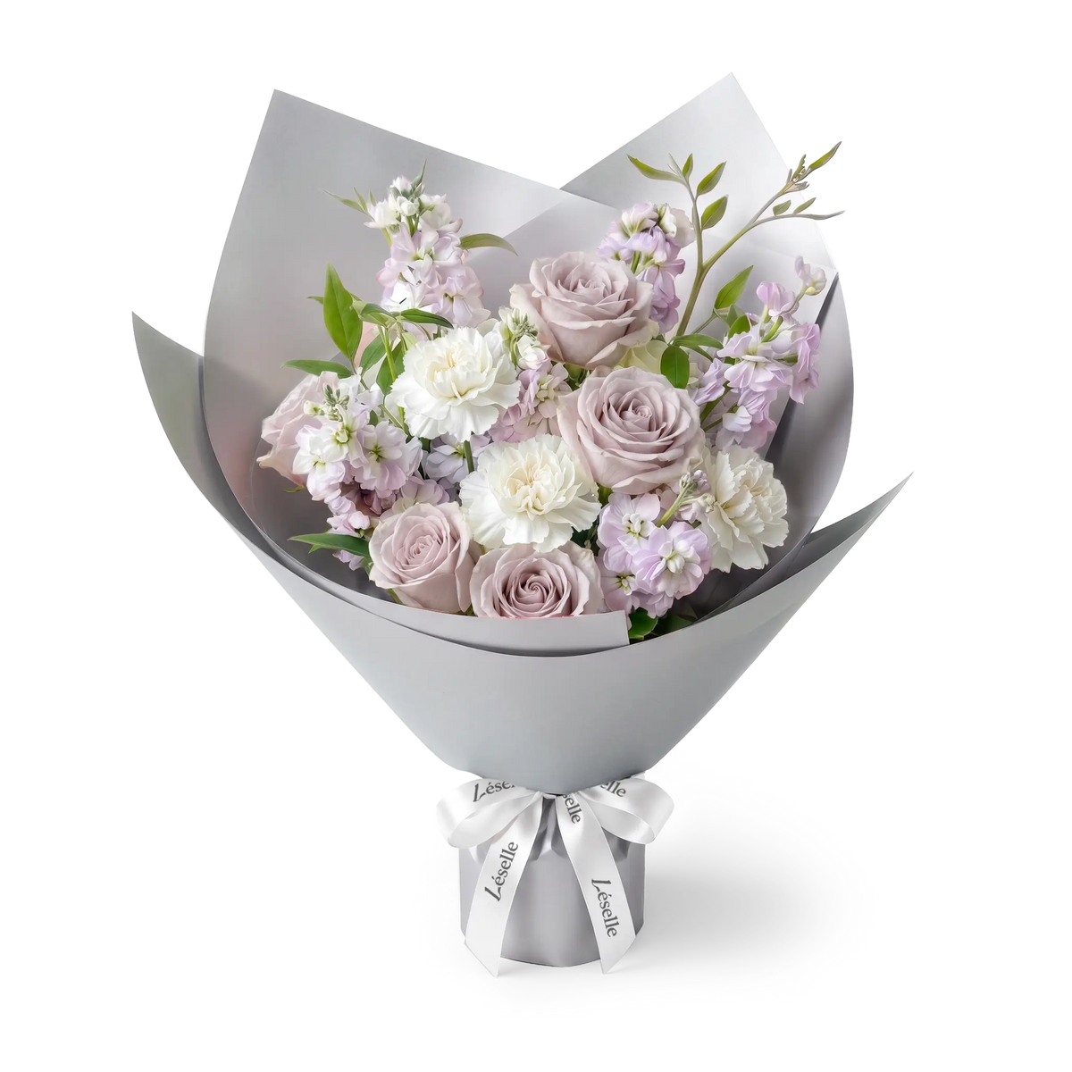 Graceful Menta Rose & White Carnation Bouquet