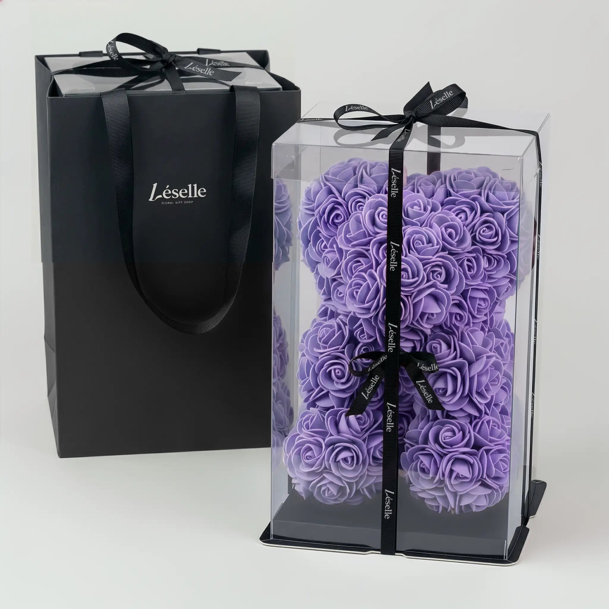 Mini Handmade Rose Bear - Lavender