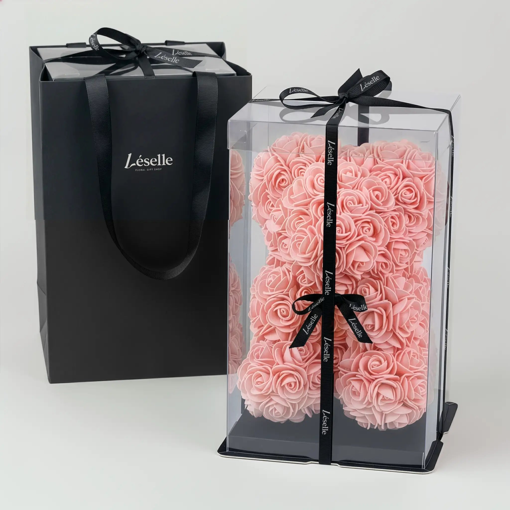 Mini Handmade Rose Bear - Peach Echo