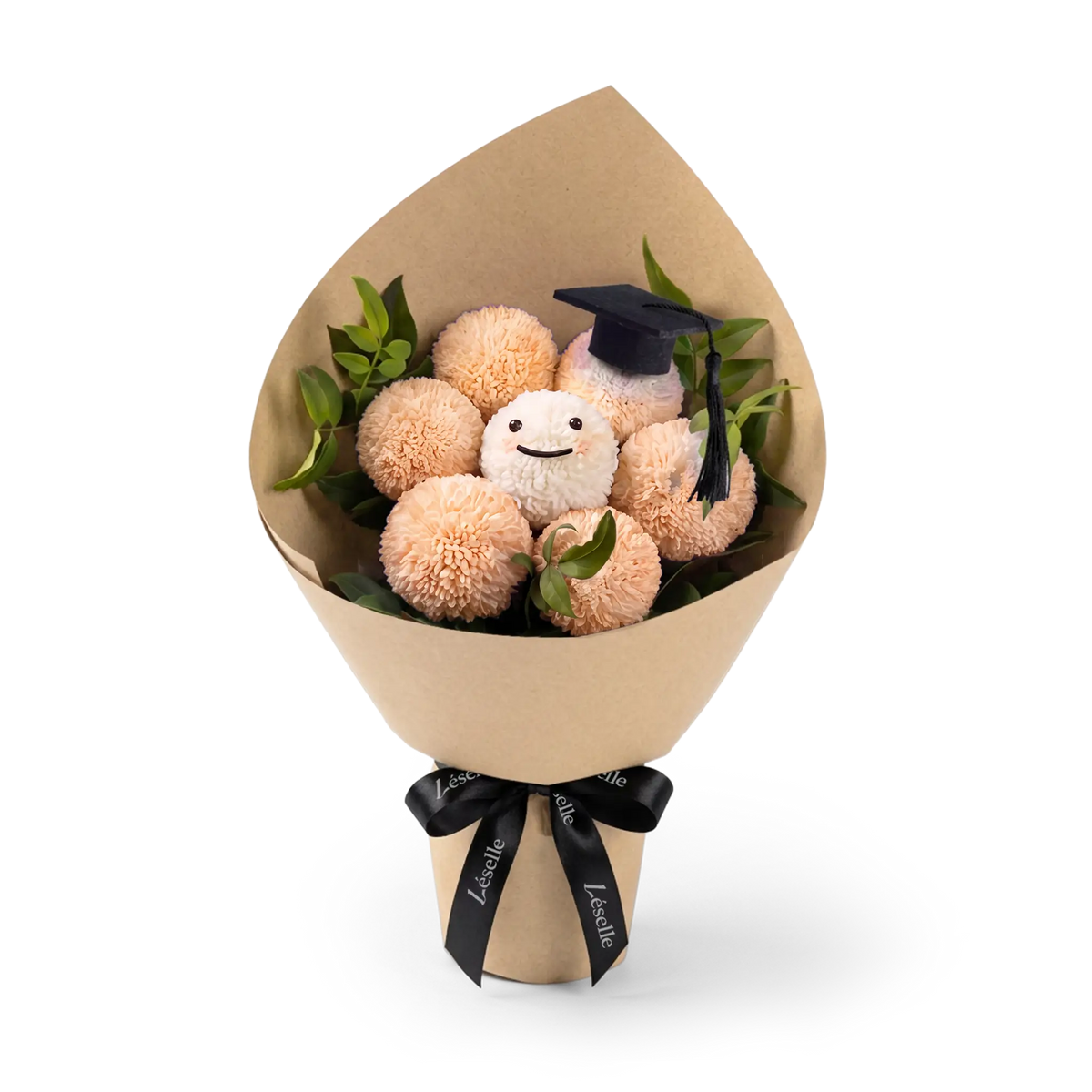 Warm Peach Smile Pompon Bouquet