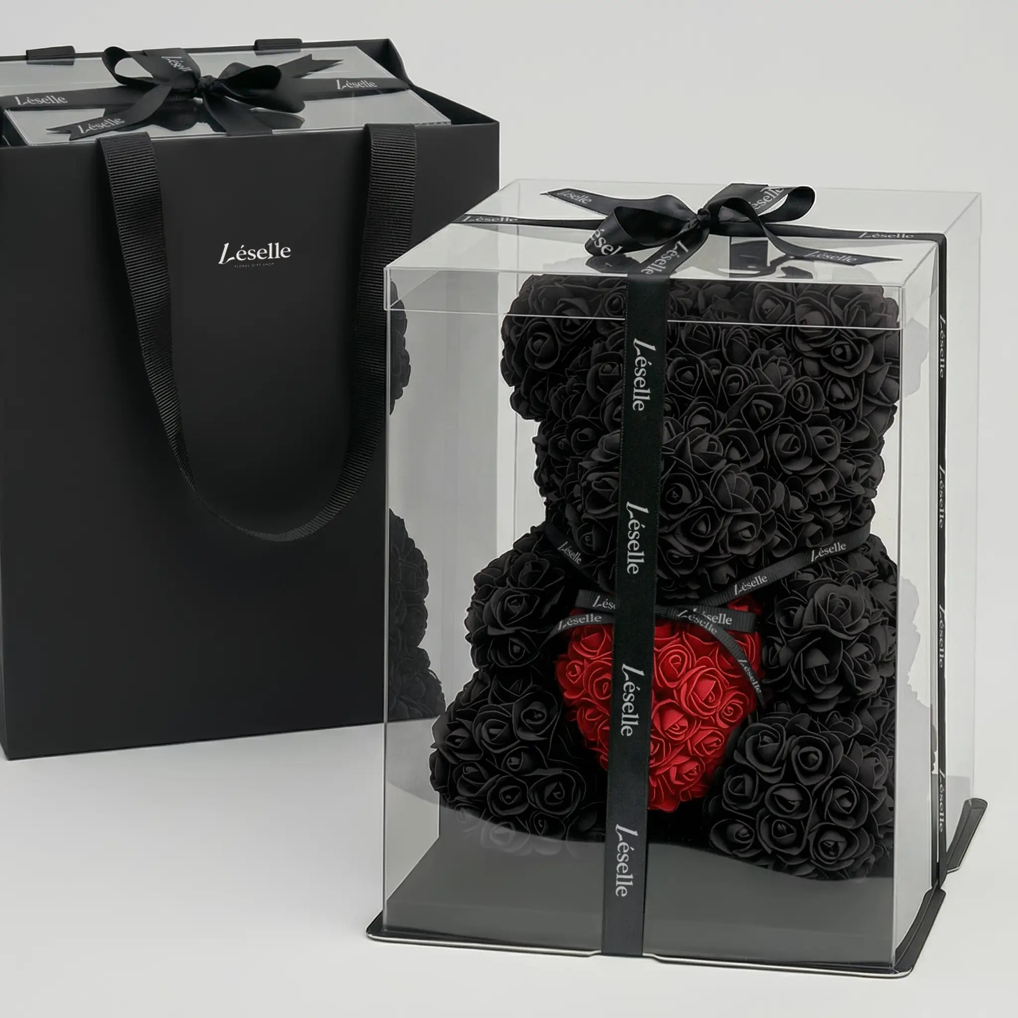 Eternal Rose Bear - Ebony Black Edition
