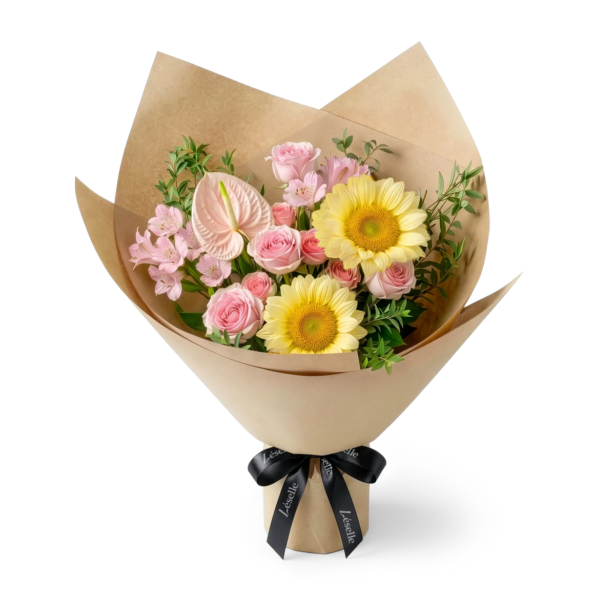 Soft Glow Pastel Sunflower Mixed Bouquet