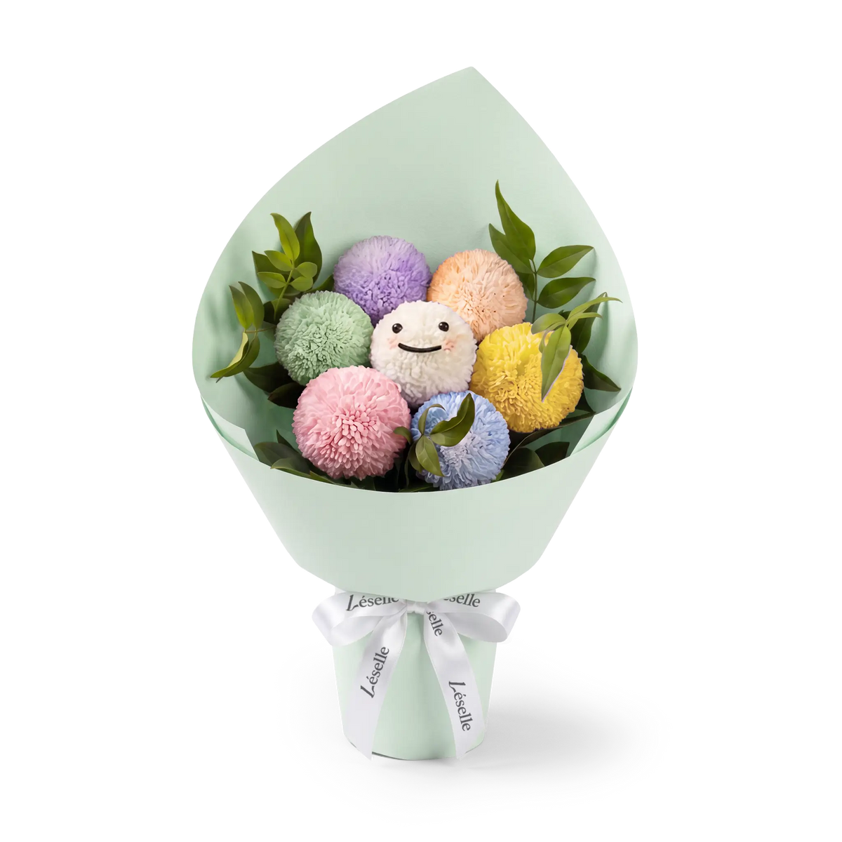 Vibrant Smiley Pom Pom Bouquet