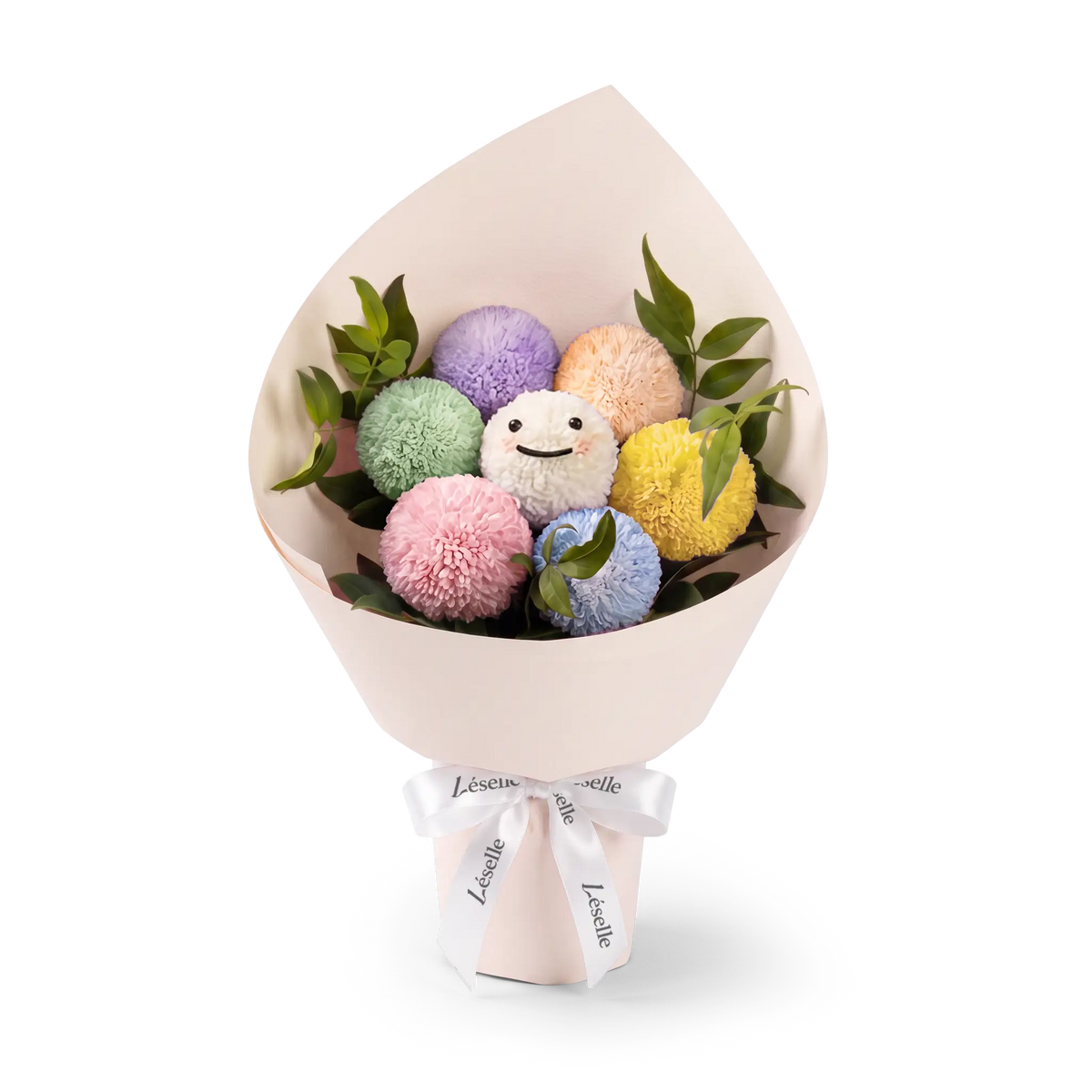 Vibrant Smiley Pompon Bouquet
