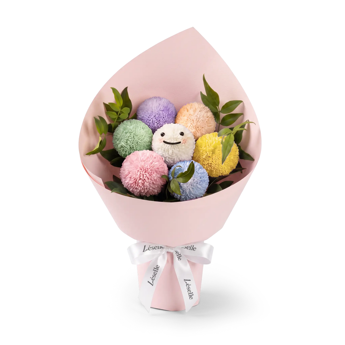 Vibrant Smiley Pompon Bouquet