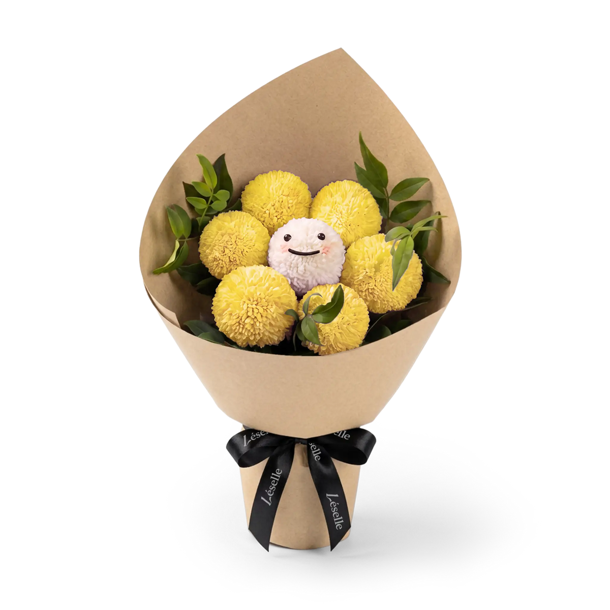 Sunny Yellow Smile Pompon Bouquet