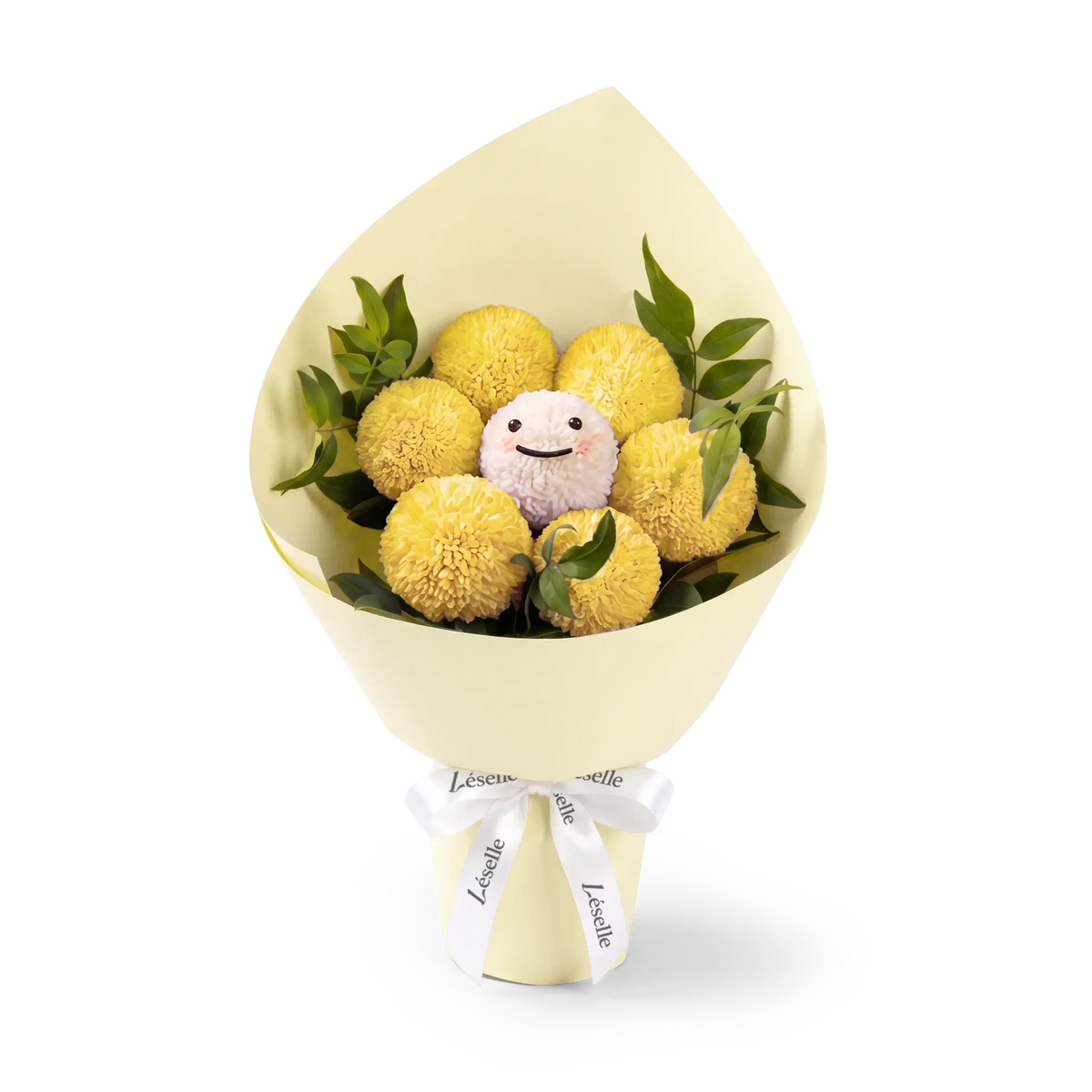Sunny Yellow Smile Pompon Bouquet