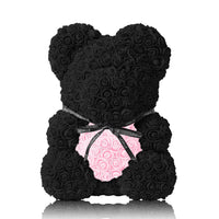 Handmade Rose Bear - Black
