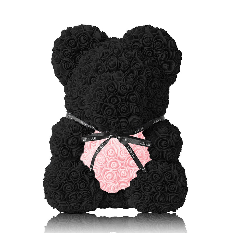 Handmade Rose Bear - Black