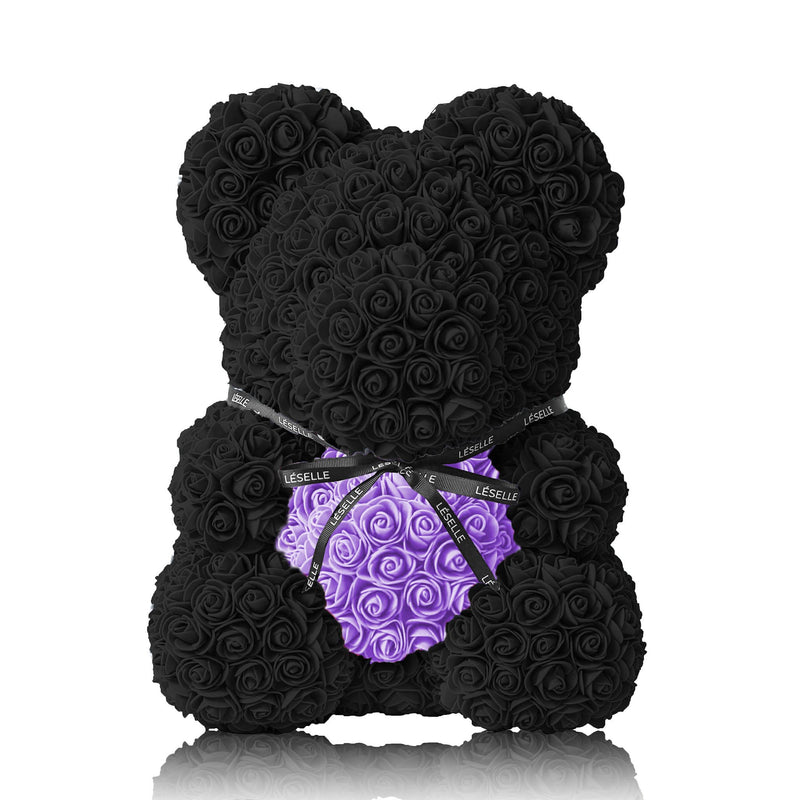 Handmade Rose Bear - Black