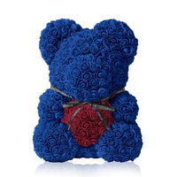 Handmade Rose Bear - Royal Blue