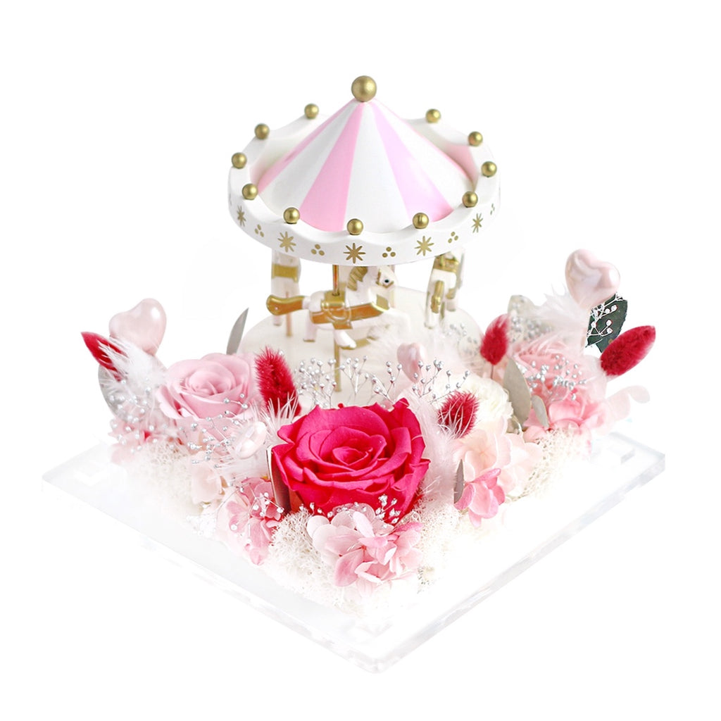 The Carousel Music Garden - Fuchsia Preserved Rose