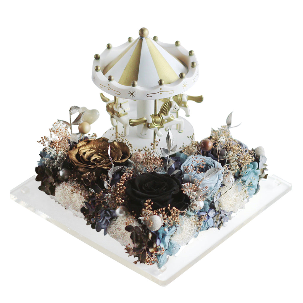Carousel with Music and LED light (Gold & Black)｜Forever Rose｜Léselle