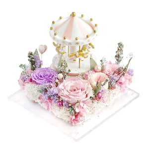 The Carousel Music Garden - Baby Pink Preserved Rose