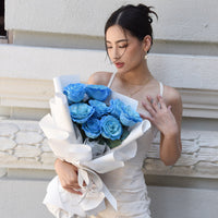 Fresh Flower Bouquet - Sky Blue Roses - 9/11 Roses