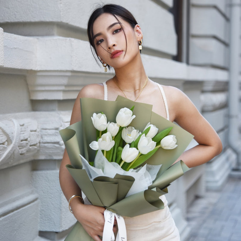 Fresh Flower Bouquet - White Tulips