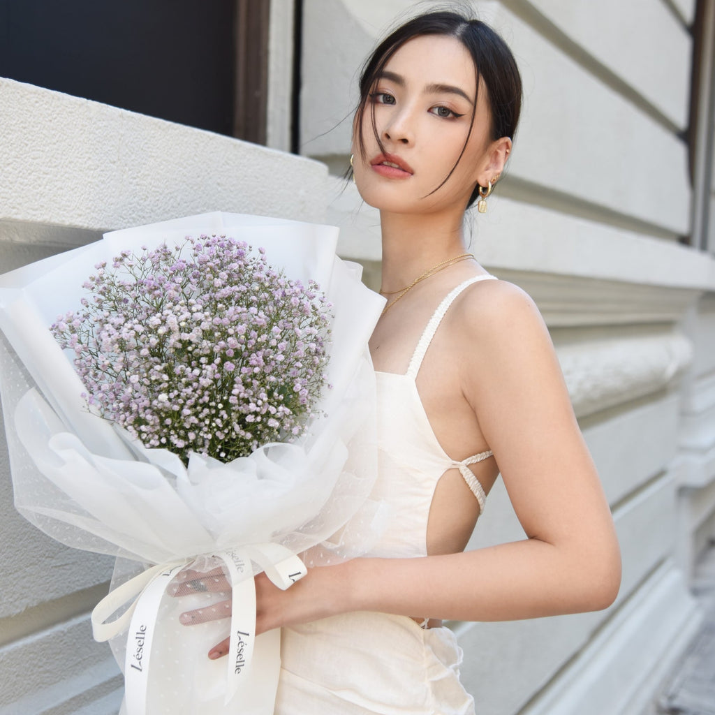 Fresh Flower Bouquet - Violet Baby's Breath (M)