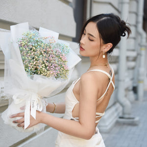 Fresh Flower Bouquet - Rainbow Baby's Breath (M)