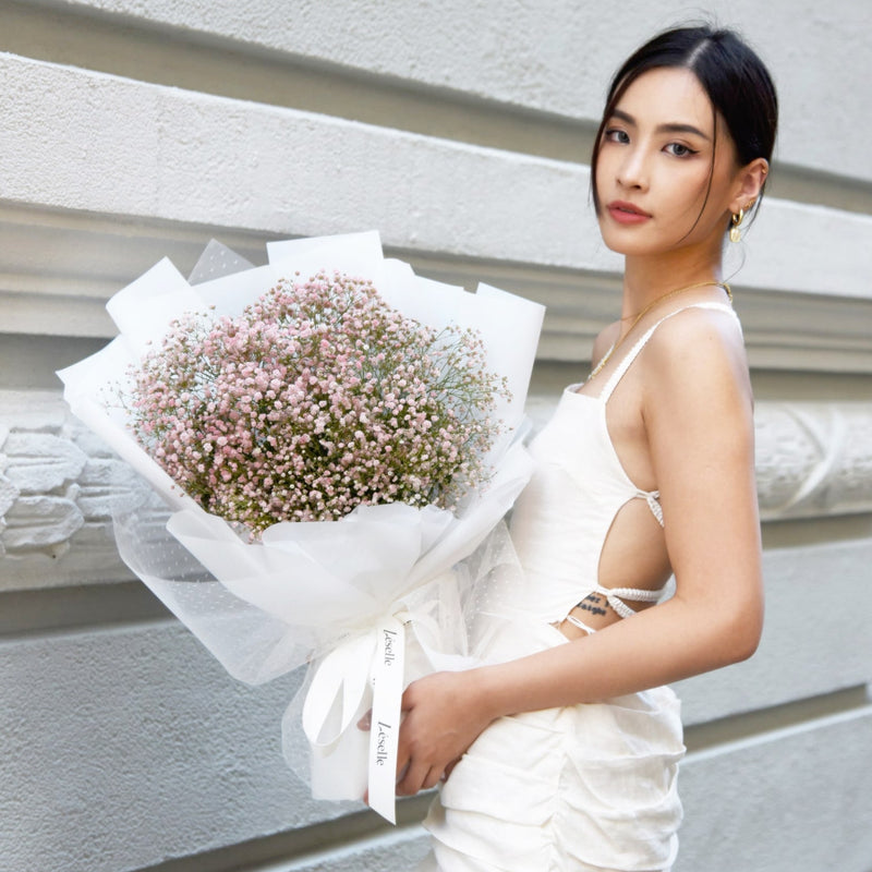 Fresh Flower Bouquet - Pink Baby's Breath (L)