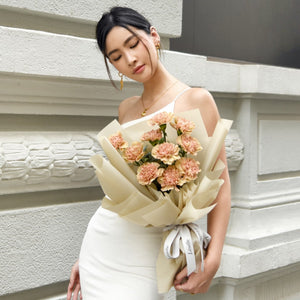 Fresh Flower Bouquet - Caramel Carnations