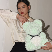 Handmade Rose Bear - Mint Green