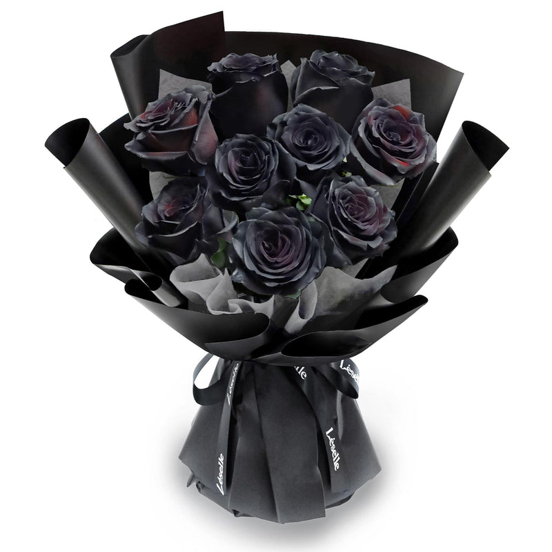 Fresh Flower Bouquet - Wine Black Roses - 9/11 Roses